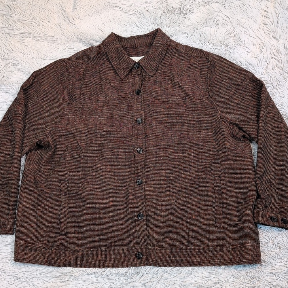 Vintage CJ Banks Jacket Womens 2X Wool Blend Button Up Lightweight Faux Pockets